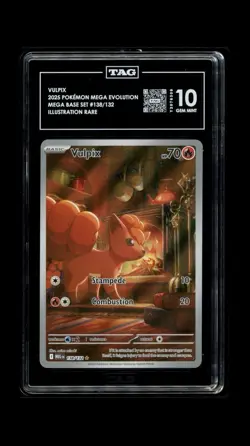 Pokemon Vulpix Mega Base Set 138/132 Illustration Rare TAG 10 English - Image 1