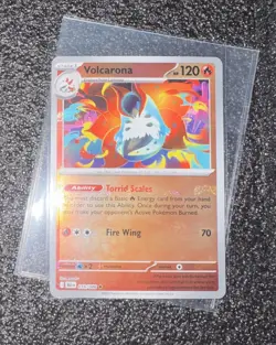 Pokemon Volcarona Master Ball Pattern 016/086 SV: Black Bolt Holo Rare NM - Image 2