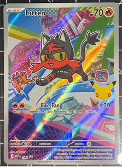 2025 Pokemon MEP Black Star Promos Litten First Partner Illustration #044 - Image 1