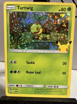 Turtwig 4/25 HOLO Pokemon Card 25th Anniversary McDonalds Promo 2021 - Image 1