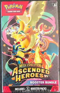 Pokemon TCG Mega Evolution Ascended Heroes Booster Bundle 6 Packs Sealed - Image 1