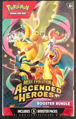 Pokemon TCG Mega Evolution Ascended Heroes Booster Bundle 6 Packs Sealed - Image 1