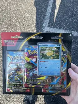 Pokemon TCG Mega Evolution 3 Pack Blister w/ Psyduck Promo - Image 1