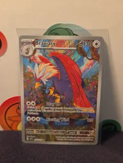 Braviary 214/191 Illustration Rare Art Holo Surging Sparks Pokemon TCG 2024 - Image 1