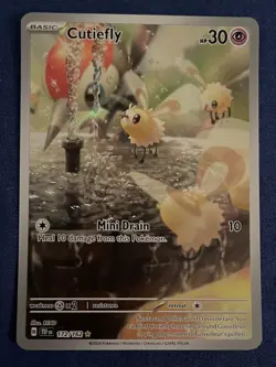 Nintendo Pokemon TCG Cutiefly 172/162 IR Holo Full Art Temporal Forces EN 2024 - Image 1