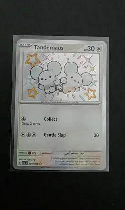 Pokemon TCG Tandemaus Sv: Paldean Fates 209/091 Shiny Rare Holo 2024 - Image 3