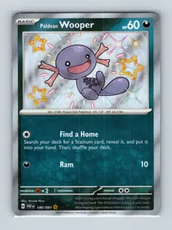 2024 Pokemon TCG Paldean Wooper SV: Paldean Fates 180/091 Holo Shiny Rare NM - Image 1