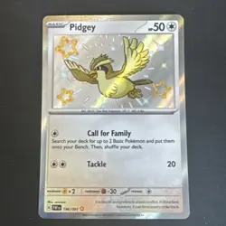 Pidgey 196/091 Paldean Fates Shiny Rare Holo Pokemon Card LP - Image 1