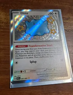Pokemon TCG Ditto 201/091 Paldean Fates Shiny Ultra Rare Holo Card NM Condition - Image 2