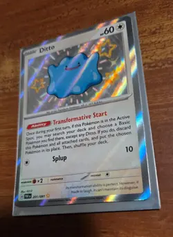 Pokemon TCG Ditto 201/091 Paldean Fates Shiny Ultra Rare Holo Card NM Condition - Image 3