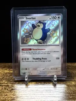 Pokemon TCG Snorlax 202/091 Shiny Holo Rare Paldean Fates Mint Condition - Image 1