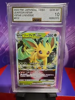 Leafeon VSTAR 012/172 RRR VSTAR Universe s12a Pokemon Card AGS 10 GEM MINT FS - Image 1