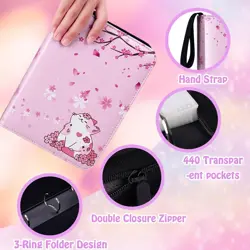 Card Binder for Girls Gifts,440 Cards Collectible Trading Card Holder Case wi... - Image 5