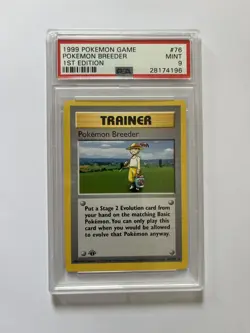 PSA 9 Pokemon Base Set 1st Edition Ed Rare Pokemon Breeder 76/102 - Image 1
