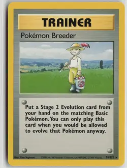Pokemon Breeder 76/102 Rare Base Set Unlimited Pokemon Near Mint - Image 1