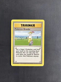 Pokemon TCG Pokemon Breeder Base Set 76/102 Regular Unlimited Rare Non Holo WOTC - Image 1