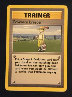 Pokemon TCG Trainer Pokemon Breeder Base Set 76/102 Regular Unlimited Rare - Image 1