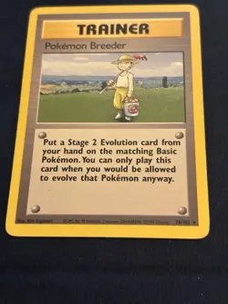 Pokemon TCG Trainer Pokemon Breeder Base Set 76/102 Regular Unlimited Rare - Image 5