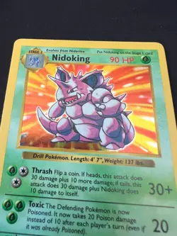 1999 Pokemon Base Set Shadowless Nidoking 11/102 Holo Rare LP - Image 2
