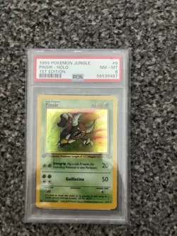 PSA 8 1999 Pokemon TCG Jungle Pinsir 9/64 1st Edition Holo Rare English - Image 1