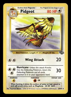 Pidgeot 24/64 Unlimited Rare Jungle Pokemon Card - Image 2