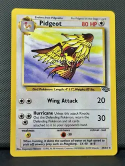 Pidgeot 24/64 Jungle Vintage 1999 Pokemon Card Non-Holo Rare Unlimited LP WOTC - Image 1