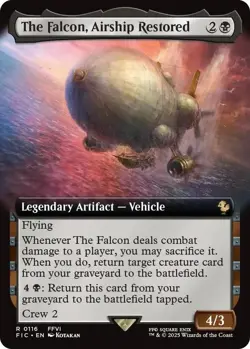 The Falcon, Airship Restored Extended Art - FIC 0116 NM - MTG Magic - Image 1