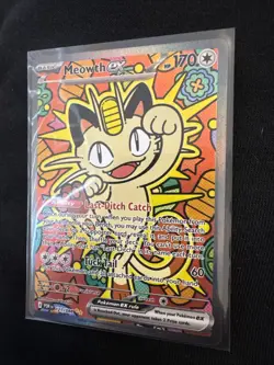 Pokemon Meowth ex TCG Full Art Holo Ultra Rare Card Perfect Order 121/088 - Image 2