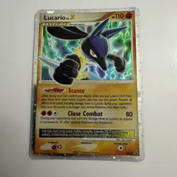 POKEMON LUCARIO LV.X DIAMOND AND PEARL BLACK STAR PROMO HOLO CARD - LP - Image 1