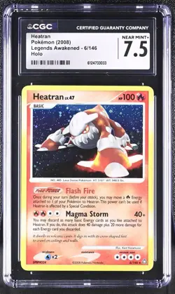Pokemon TCG Heatran Legends Awakened Holo Card 6/146 Diamond & Pearl CGC 7.5 - Image 1