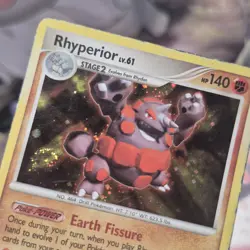 Rhyperior Holo 12/130 Diamond & Pearl Base Set Pokemon Card Swirl - HP - Image 3