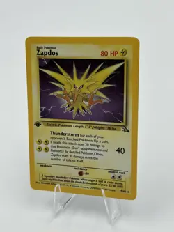 Zapdos 1st Edition Fossil 15/62 Holo Rare Pokemon Card WOTC 1999 LP - Image 3