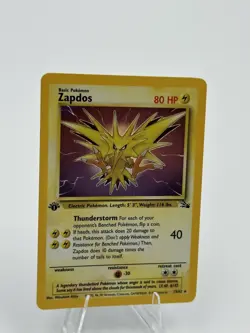 Zapdos 1st Edition Fossil 15/62 Holo Rare Pokemon Card WOTC 1999 LP - Image 4