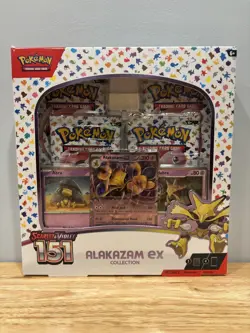 Sealed Pokemon Scarlet & Violet 151 Alakazam ex Collection Box 4 Packs Unopened - Image 1