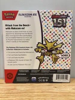Sealed Pokemon Scarlet & Violet 151 Alakazam ex Collection Box 4 Packs Unopened - Image 2