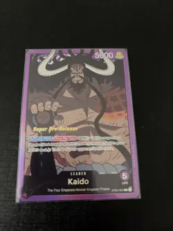 Bandai Kaido Leader ST04-001 Super Pre-Release 5000 Power One Piece Card - Image 1