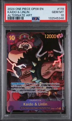 2024 One Piece Kaido & Linlin OP08-119 Alternate Alt Art #119 PSA 10 Gem Mint - Image 1