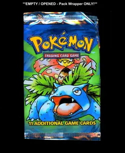 1999 Pokemon BASE SET Venusaur Art EMPTY OPENED Unlimited Edition Pack NO CARDS! - Image 1