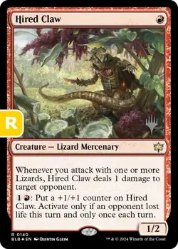 MTG Hired Claw BloomBurrow Rare Creature Lizard Mercenary NM - Image 1