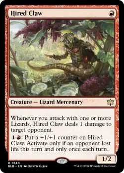 MTG Hired Claw BloomBurrow Rare Creature Lizard Mercenary NM - Image 2
