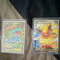 Pokemon TCG Venusaur EX XY123 Promo & Flareon EX RC28/RC32 Holo 2 Cards - Image 1
