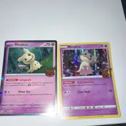 Pokemon TCG Card Lot 2 Cards Mimikyu 2022 Basic Regular Holo English - Image 1
