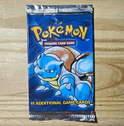 EMPTY Wizards of the Coast Pokemon TCG Base Set Blastoise Booster Pack NO Cards - Image 1