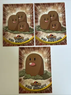 3x DIGLETT DUGTRIO #51 Pokemon Cards TCG Topps TV Animation - Image 1