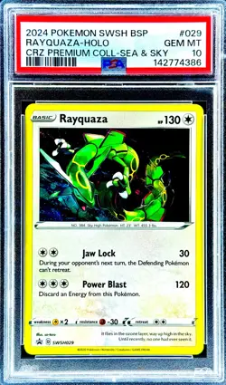 Rayquaza HOLO SWORD & SHIELD PROMO POKEMON GEM MINT PSA 10 - Image 1