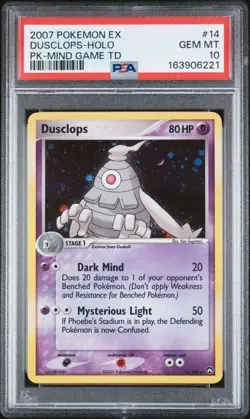PSA 10 Gem Mint Dusclops Holo #14 Pokemon Ex Power Keepers Mind Game Theme - Image 1