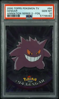 2000 Topps Pokemon #94 Gengar Silver Foil Series 2 PSA 10 GEM MINT (LOW POP 40) - Image 1
