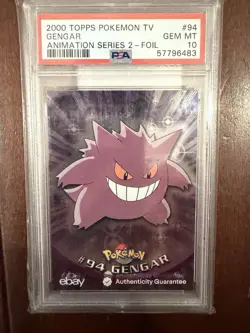 2000 Topps Pokemon #94 Gengar Silver Foil Series 2 PSA 10 GEM MINT (LOW POP 40) - Image 2