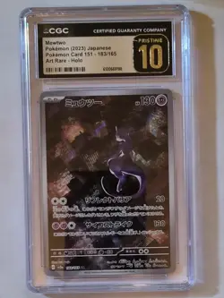 Mewtwo 183/165 Sv2a Pokemon Card 151 Art Rare Holo Japanese 2023 CGC 10 - Image 1