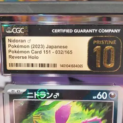 CGC Pristine 10 Nidoran Male 032/165 Pokemon Card 151 Japanese 2023 Reverse Holo - Image 3